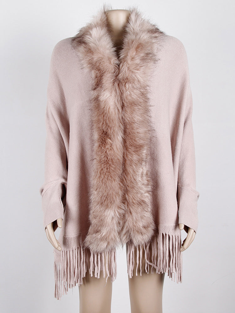 Debbie Fur Collar Bohemian Oversized Women Cardigan