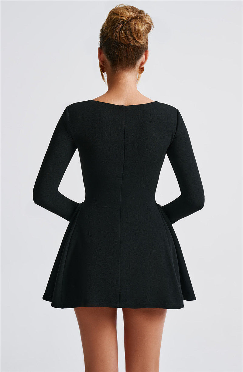 Kelly Long Sleeve A-line Sexy Mini Dress