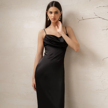 Diana Spaghetti Satin Long Dress