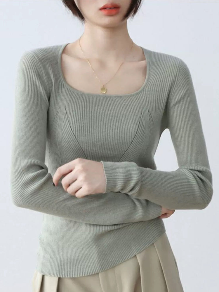 Lori Slim-fit Square Collar Women Sweater