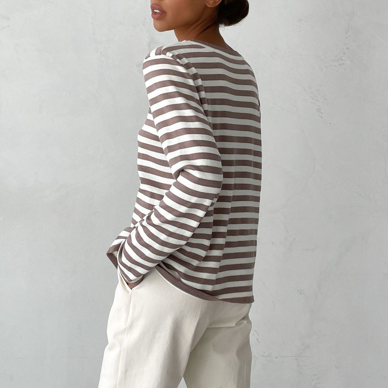 Rita Loose Casual Knitted Stripe Women Sweater
