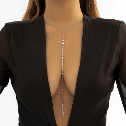 Erika Long Tassel Pendant Chest Chain Necklace