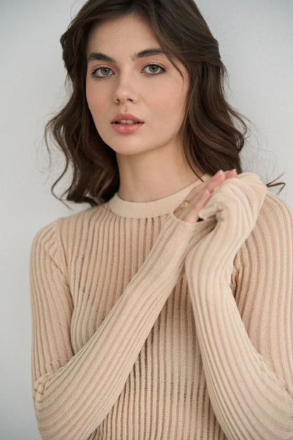 Sarah Striped See Through Women T-Shirts