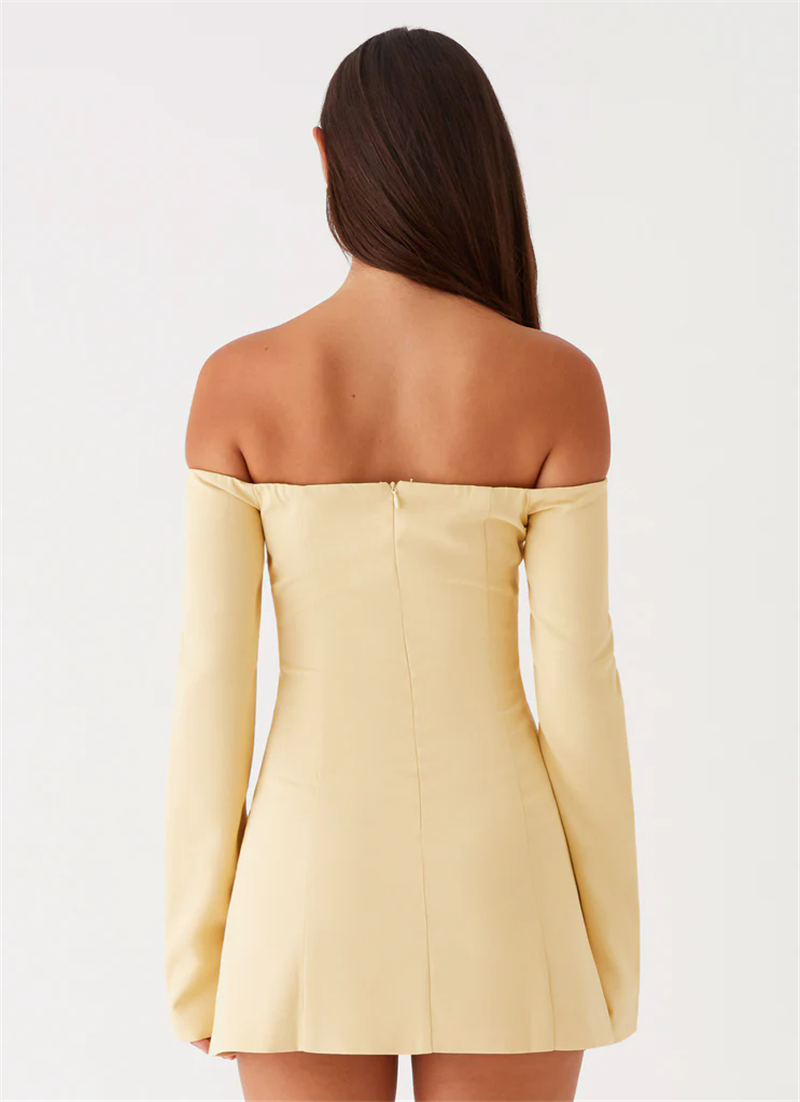 Evelyn Strapless Long Sleeve Sexy Mini Blazer Dress