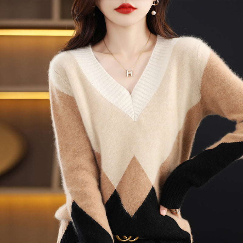 Nicole Woman V-neck Knit Sweater