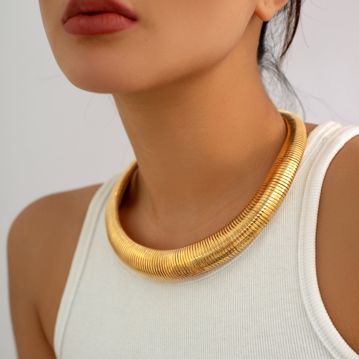 Penelope Exaggerated Heavy Metal Choker Necklace