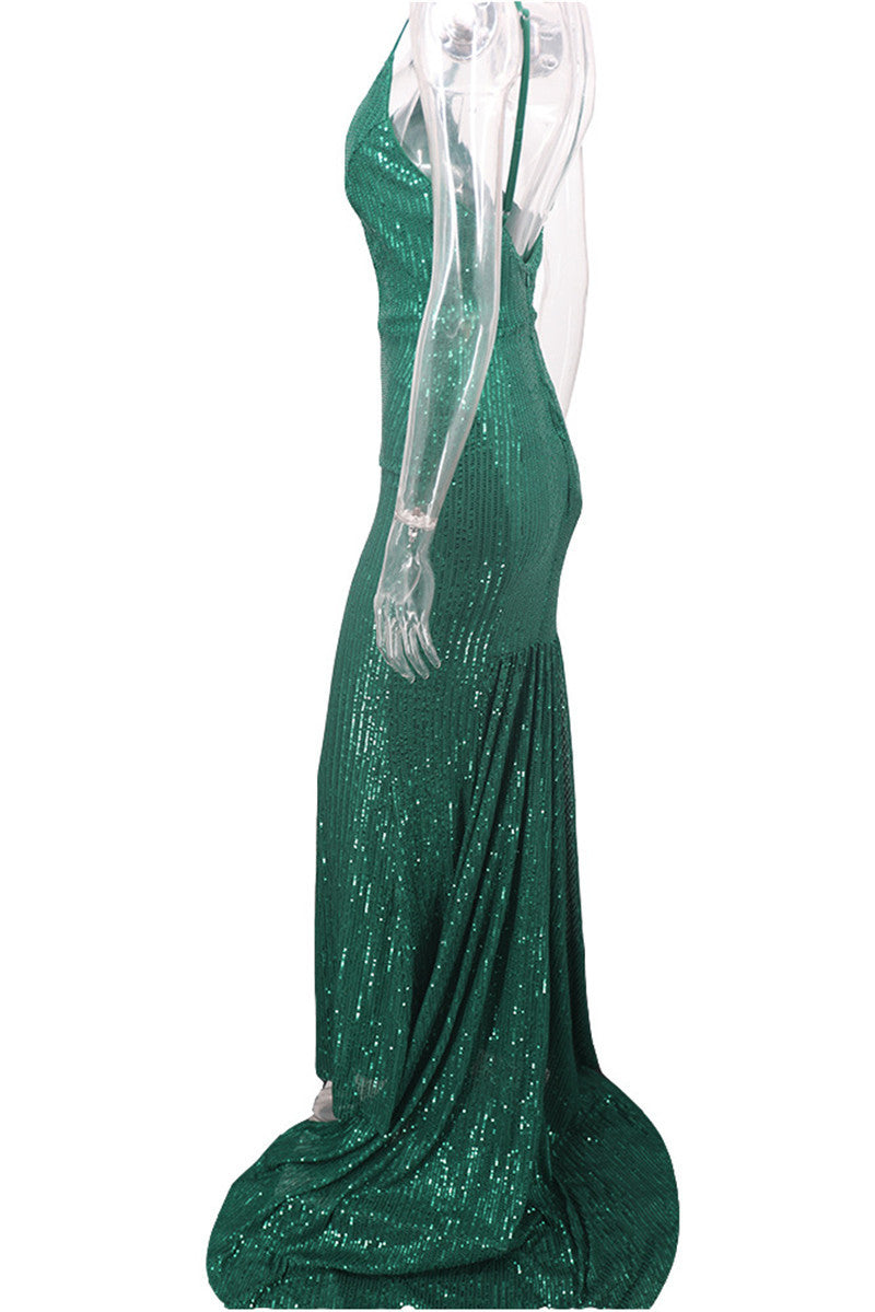 Wendy Sequins Sparkle Sexy Long Evening Dress