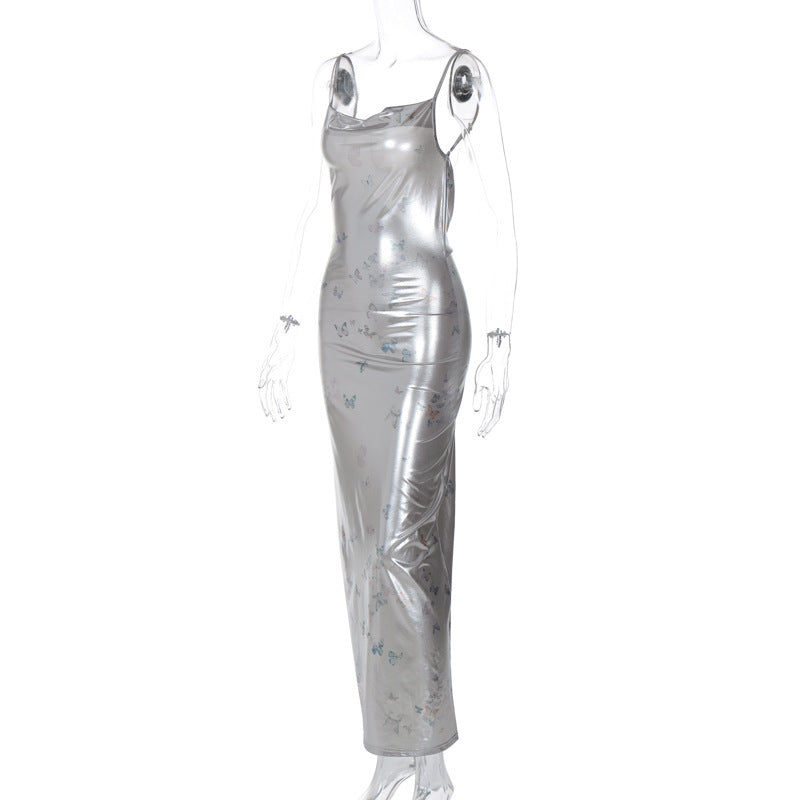 Sharon Spaghetti Strap Backless Bodycon Maxi Dress