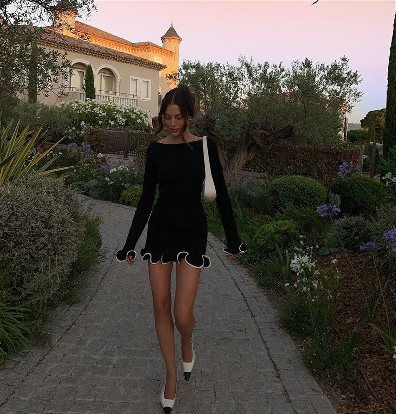 Helen Woman Long Sleeve Knit Mini Dress