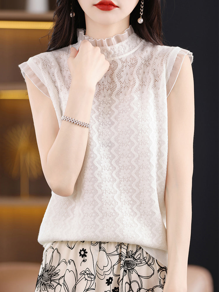 Heather Lace Tank Women Sweater