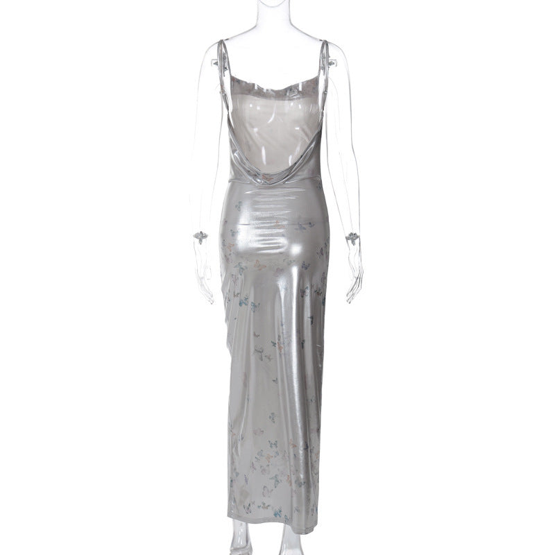 Sharon Spaghetti Strap Backless Bodycon Maxi Dress
