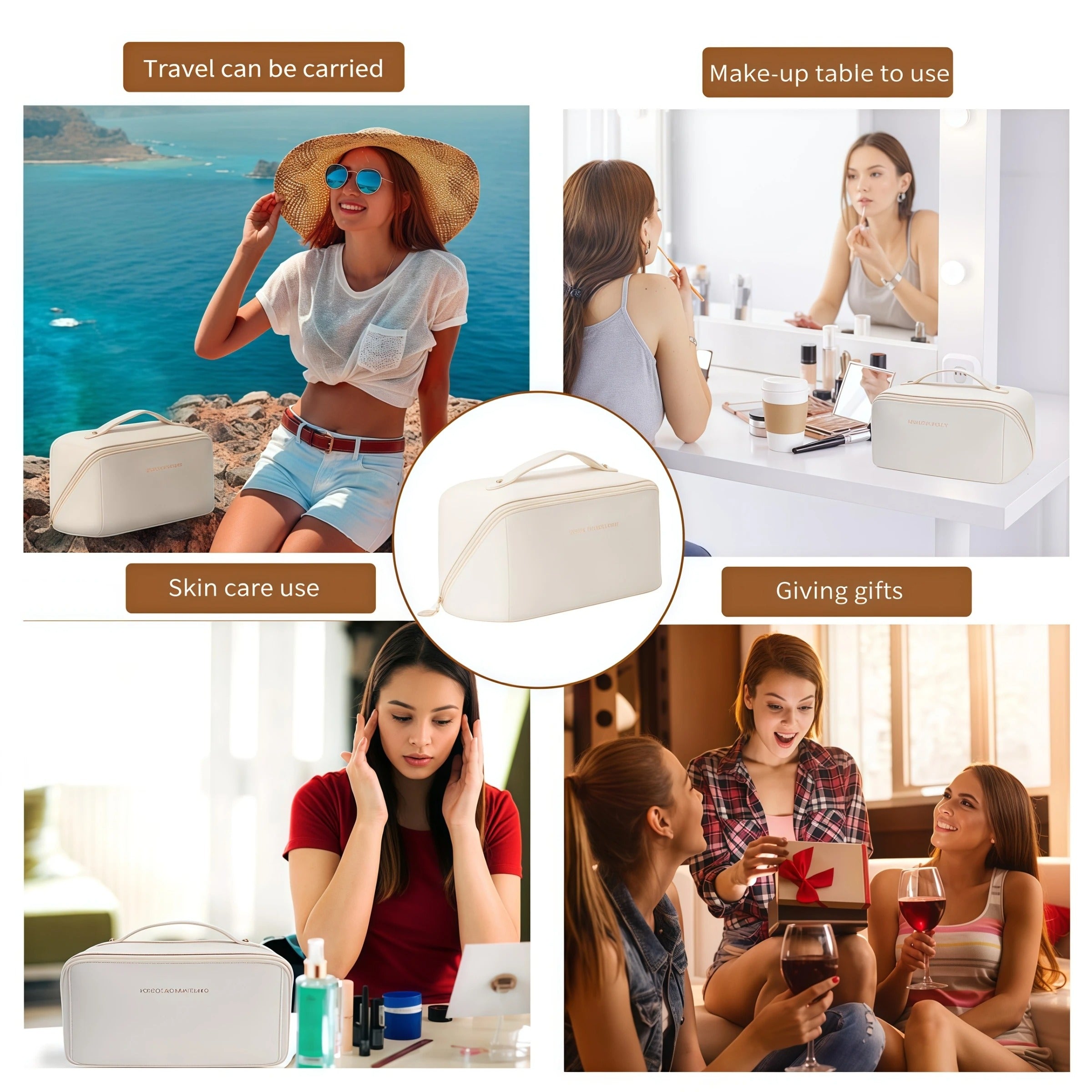 Stylish & Versatile PU Pillow Cosmetic Bag