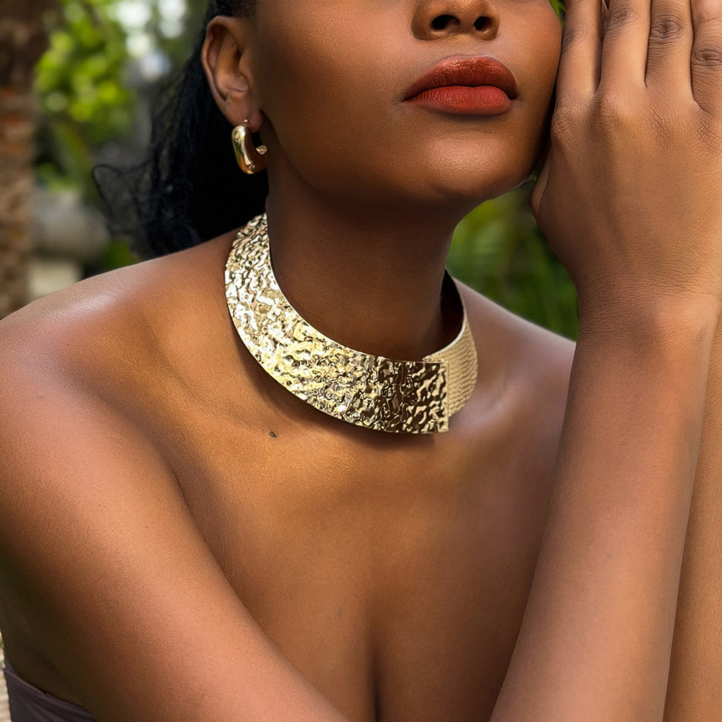 Ellen Women Steampunk Metal Choker Necklace