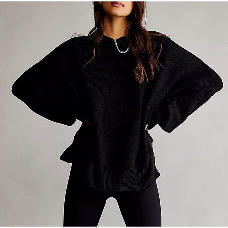 Pat Oversized Slit Knit Women Sweater