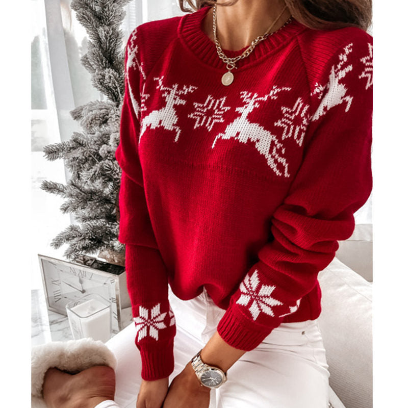 Priscilla Knitted O-neck Loose Women Sweater
