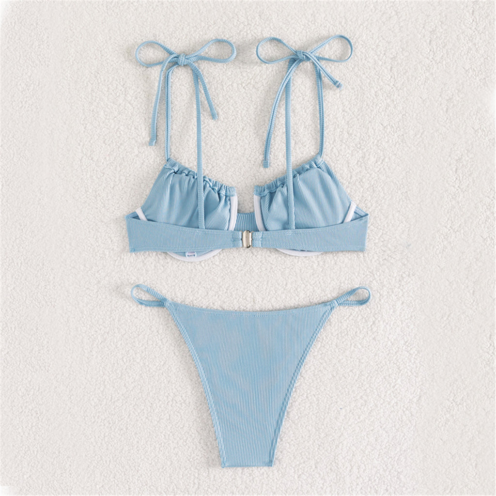 Rachel Underwired Ribbed High Leg Cut Bikini