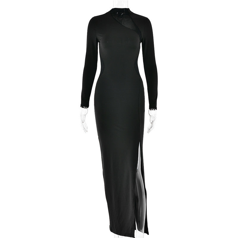 Leah Mesh Patchwork Sexy Maxi Dress