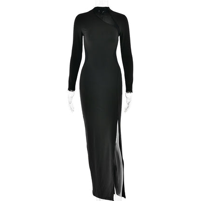 Leah Mesh Patchwork Sexy Maxi Dress