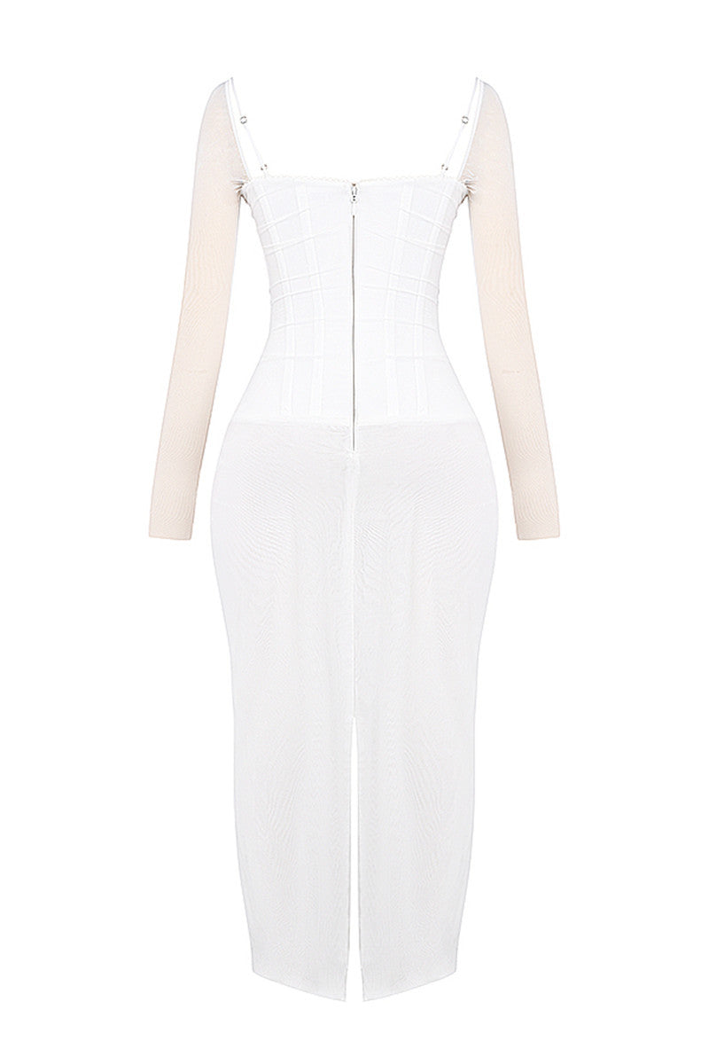 Debbie Sheer Long Sleeve Sexy Maxi Dress