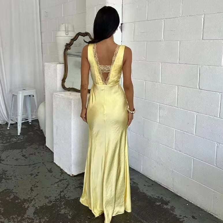 Shirley Lace Elegant Backless Long Dress