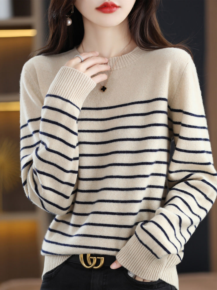 Sally O-neck Striped Woman Sweater