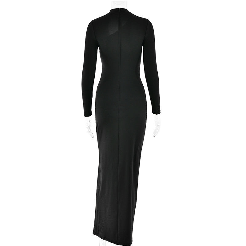 Leah Mesh Patchwork Sexy Maxi Dress