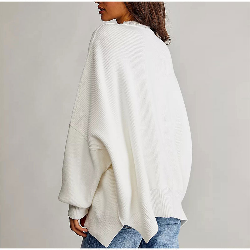 Pat Oversized Slit Knit Women Sweater