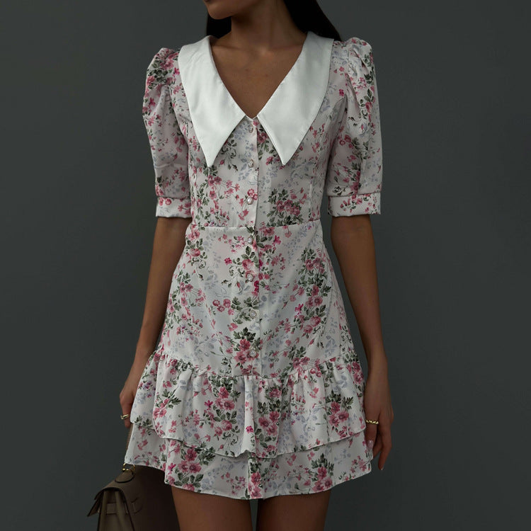 Yvonne Short Sleeve Floral Mini Dress