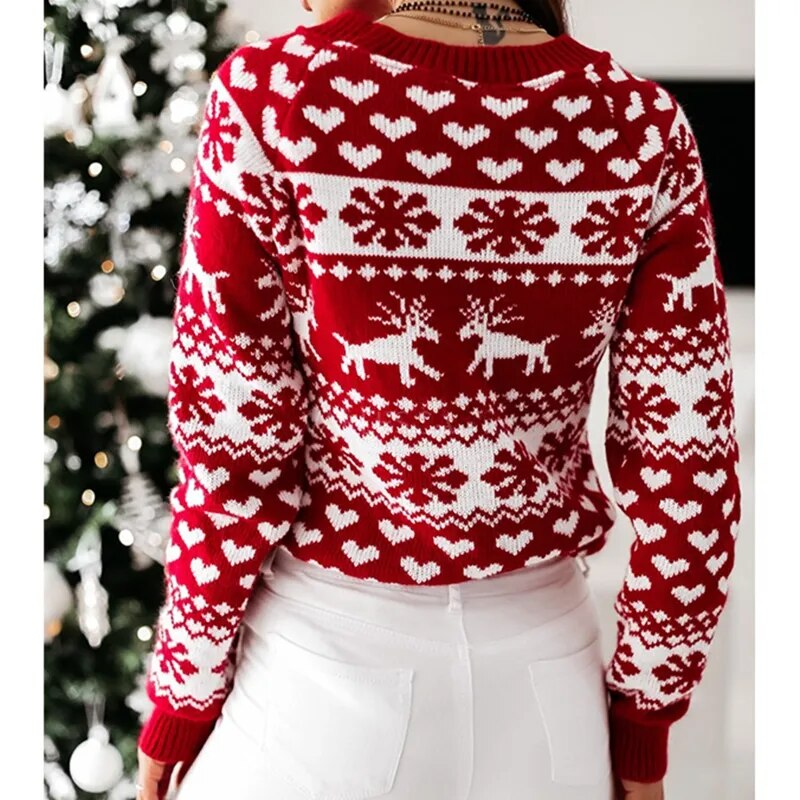 Rose Knit Long Sleeve Women Sweater