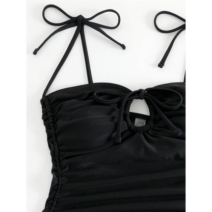 Regina Wrinkled Strappy High Leg Monokini