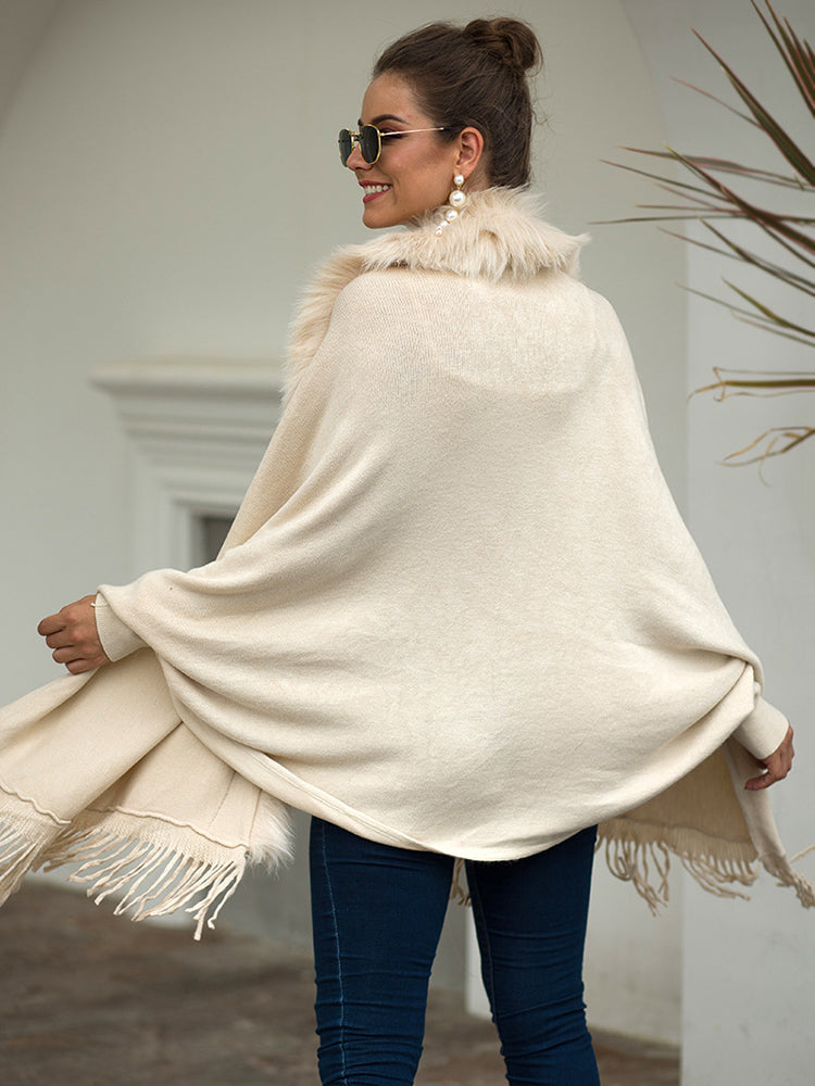 Debbie Fur Collar Bohemian Oversized Women Cardigan