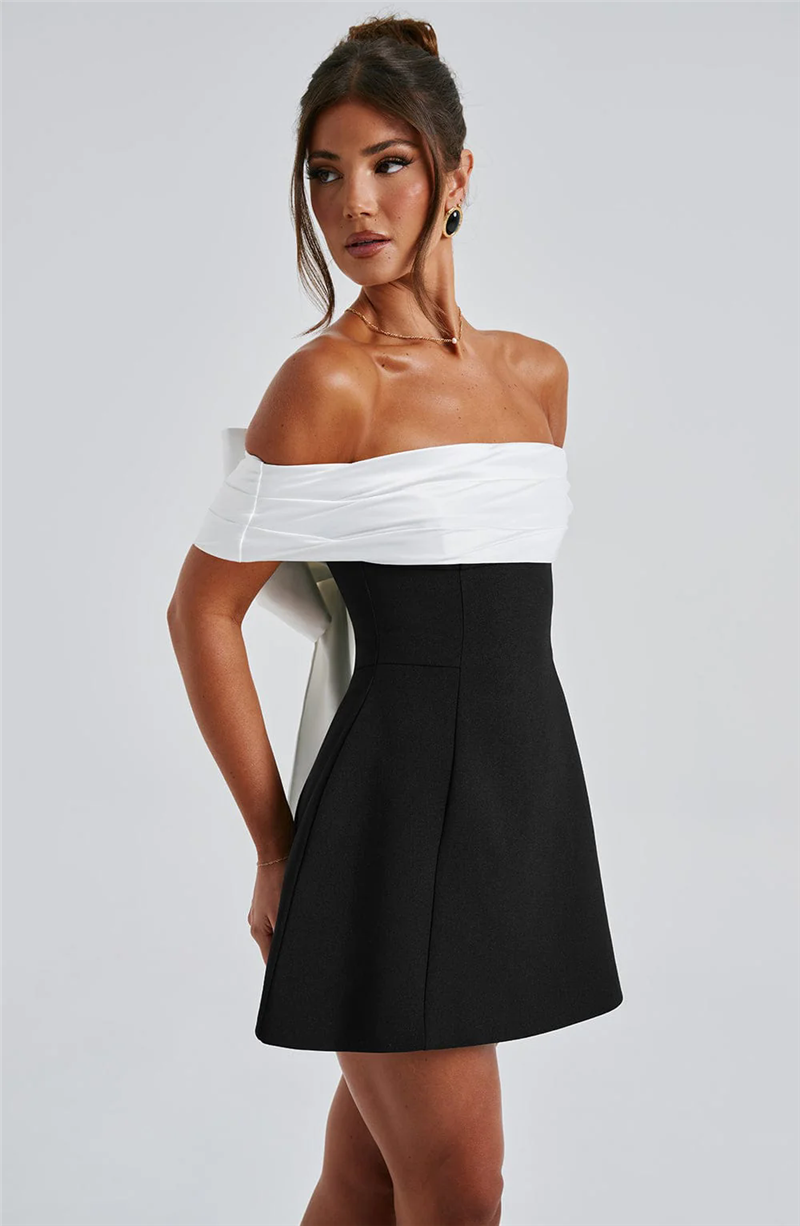 Lorraine Bow Backless Sexy Mini Dress