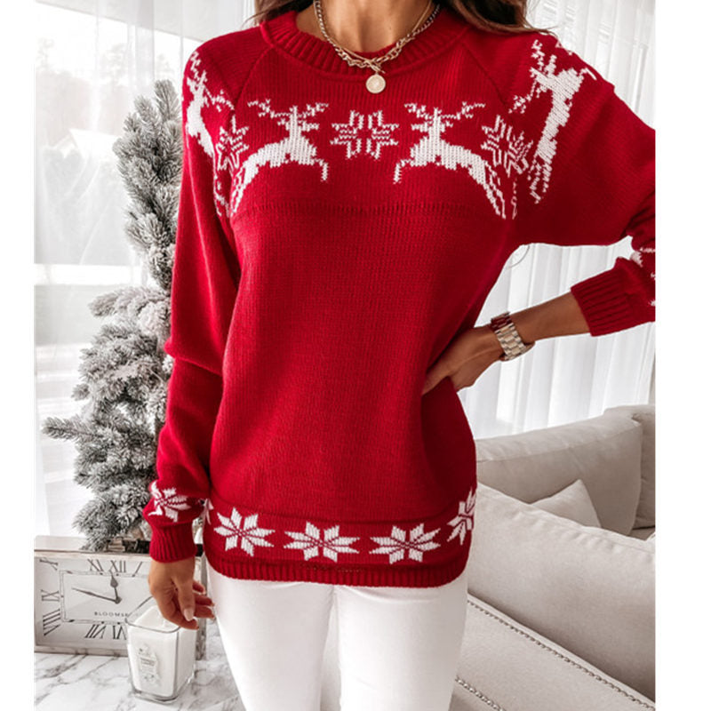 Priscilla Knitted O-neck Loose Women Sweater