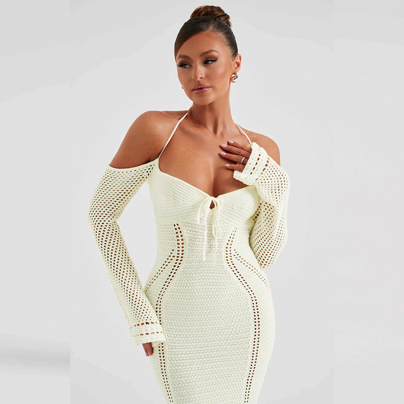 Carly Hollow Out Backless Knitted Sexy Maxi Dress