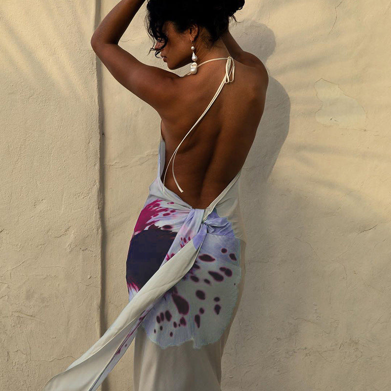 Michele Print Sexy Long Dress