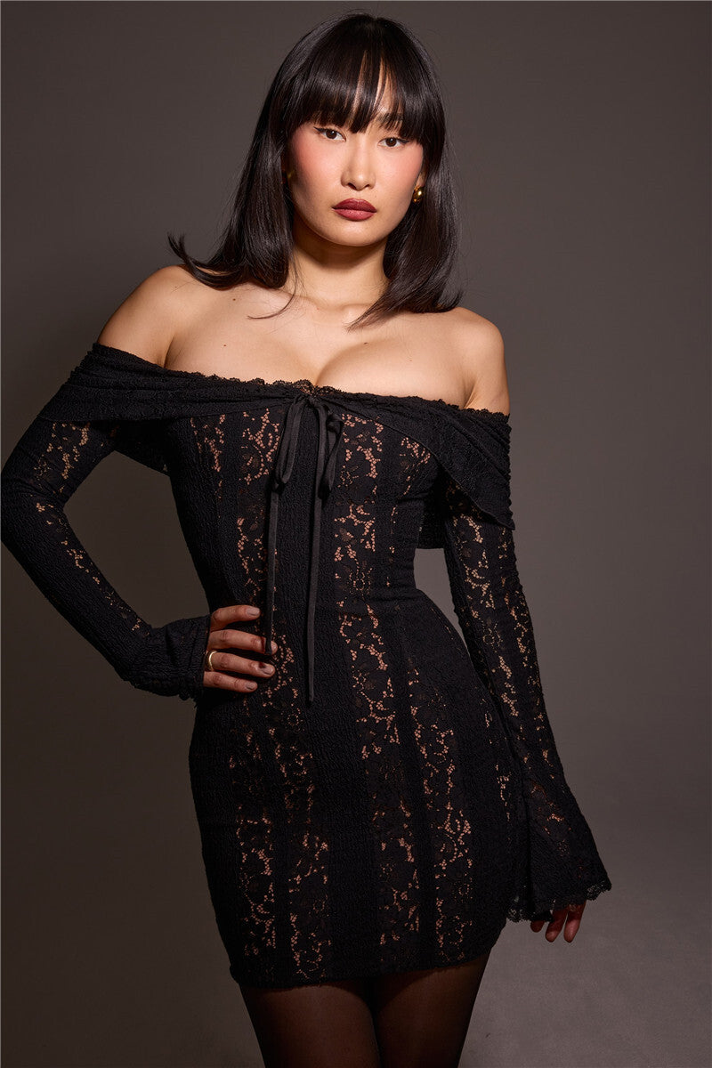 Regina Lace Off-shoulder Sexy Maxi Dress