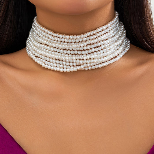 Alyssa Pearl Chunky Beads Chain Necklace