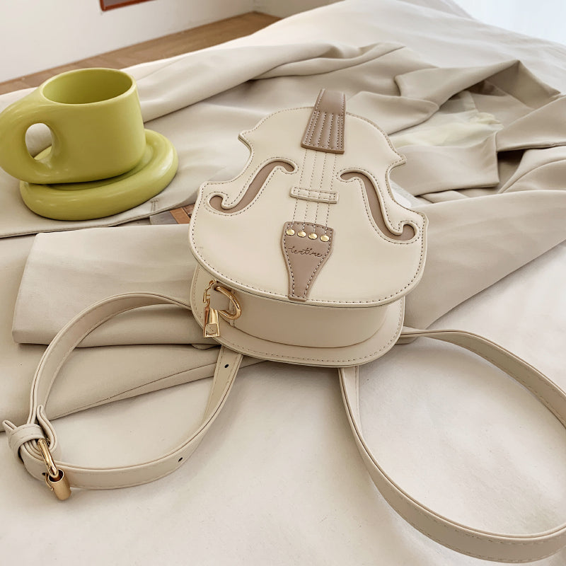 Susana Woman Pu Leather Violin Shoulder Crossbody Bag