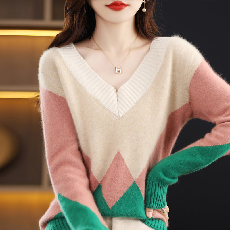 Nicole Woman V-neck Knit Sweater