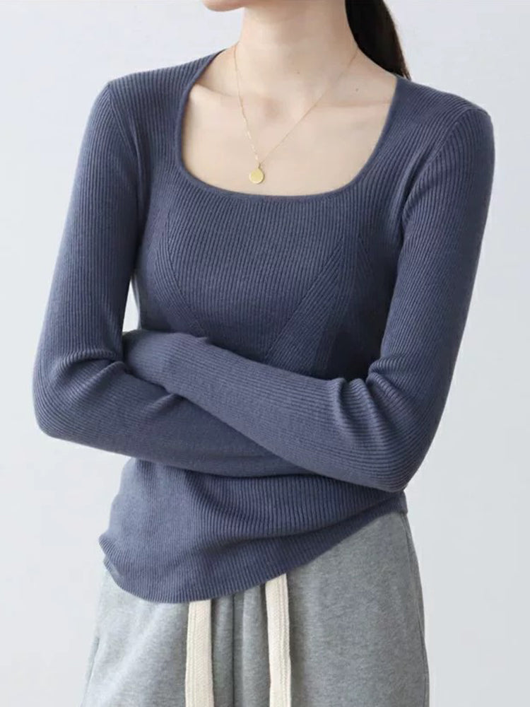 Lori Slim-fit Square Collar Women Sweater