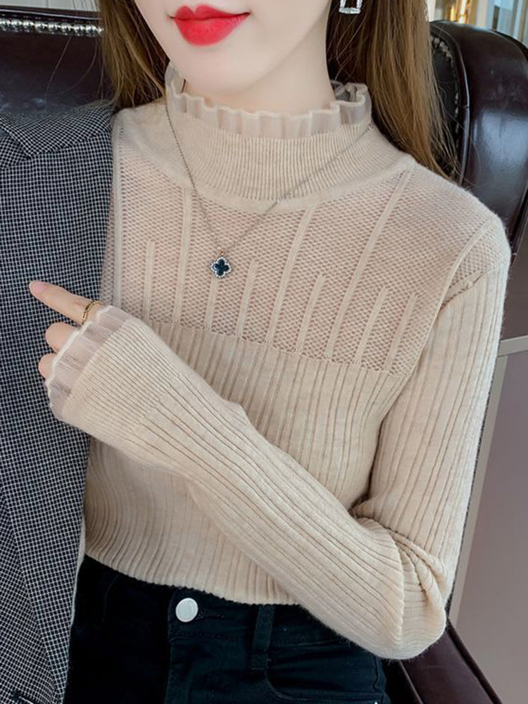 Rachel Lace Mock Neck Women Sweater