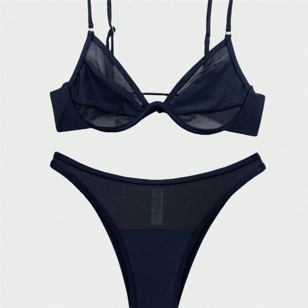 Stella Mesh Sheer Underwired High Leg Cut Bikini