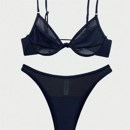 Stella Mesh Sheer Underwired High Leg Cut Bikini