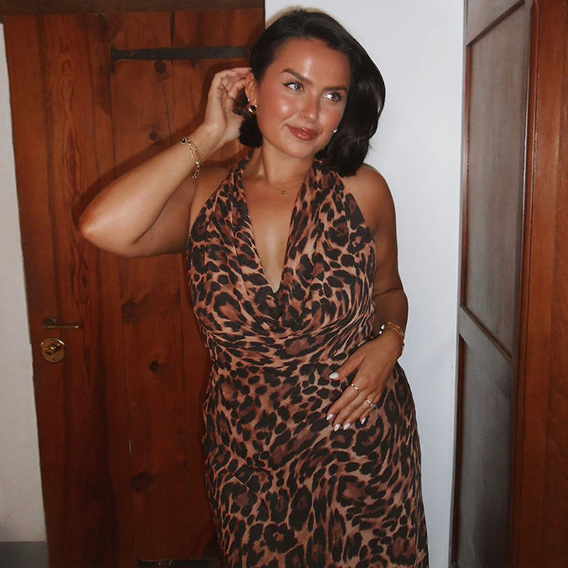 Vanessa Leopard Print Sexy Maxi Dress