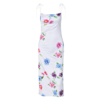 Pamela Printed Backless Long Dress
