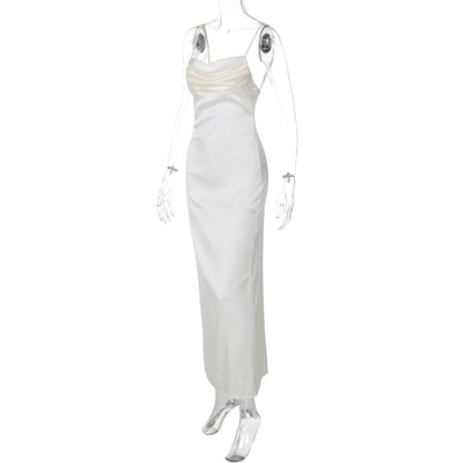 Diana Spaghetti Satin Long Dress