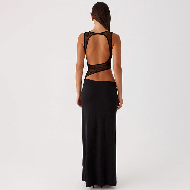 Veronica Hollow Out Sleeveless Sexy Maxi Dress