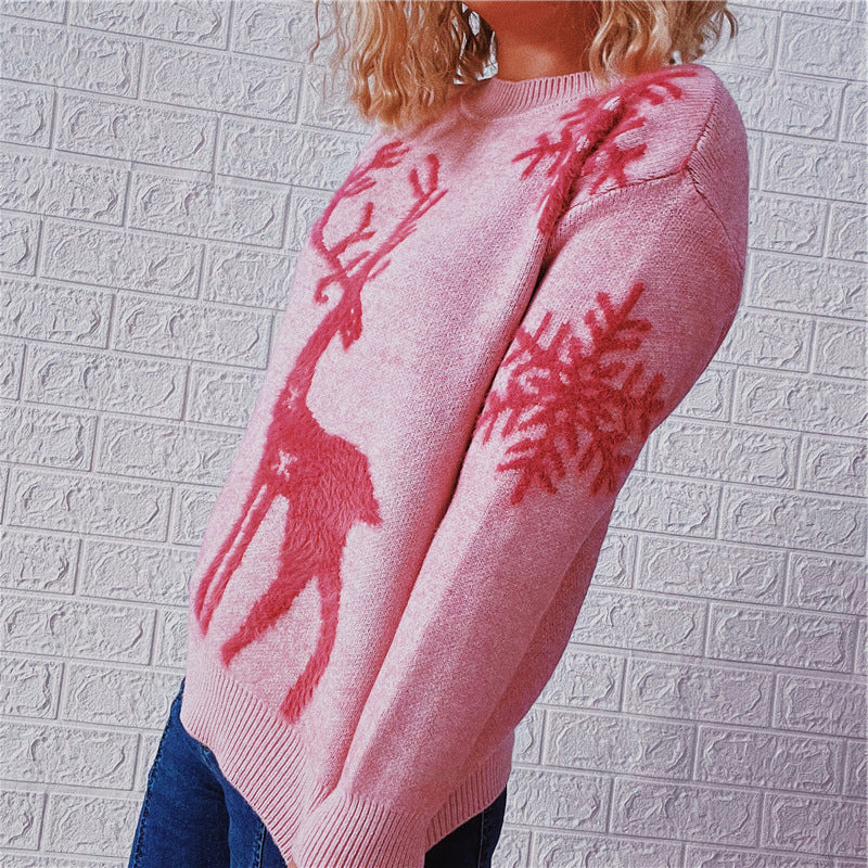 Melanie Christmas O-neck Knitted Women Sweater