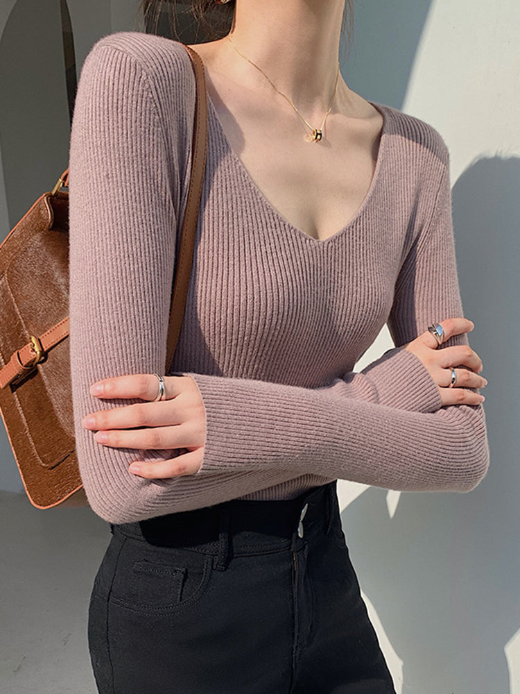 Jade V Neck Women Sweater