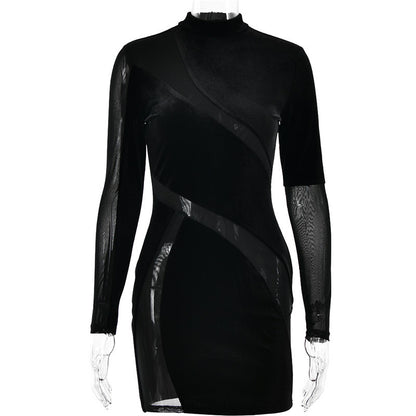 Terri Velvet Long Sleeve Sexy Mini Dress